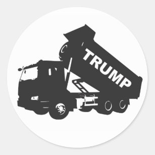 Black White Dump the Trump Dump Truck Classic Round Sticker