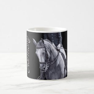 Black & White Duo Dressage Horse mug stein