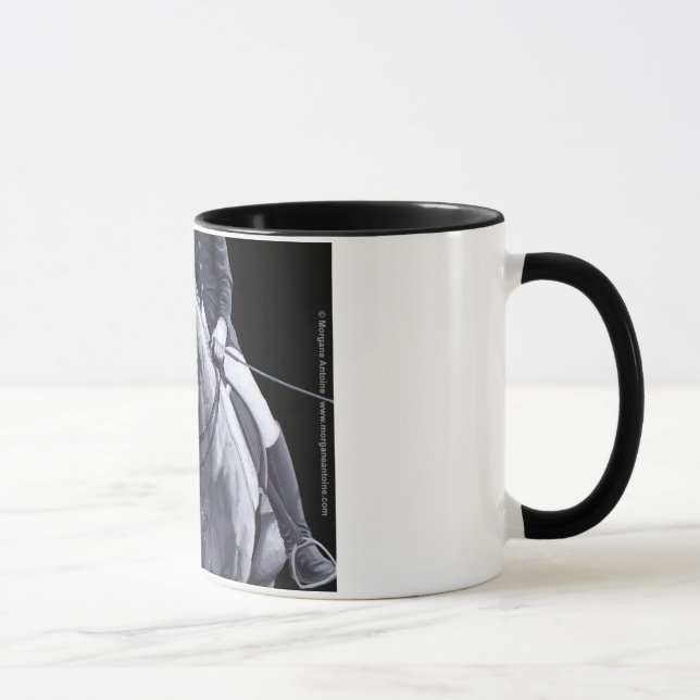 Black & White Duo Dressage Horse mug stein (Right)