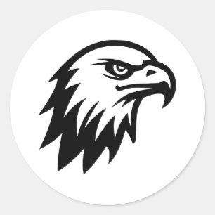 Black & White Eagle Artwork Classic Round Sticker