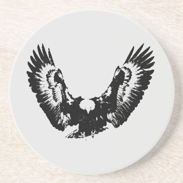 Black & White Eagle Coaster (Front)