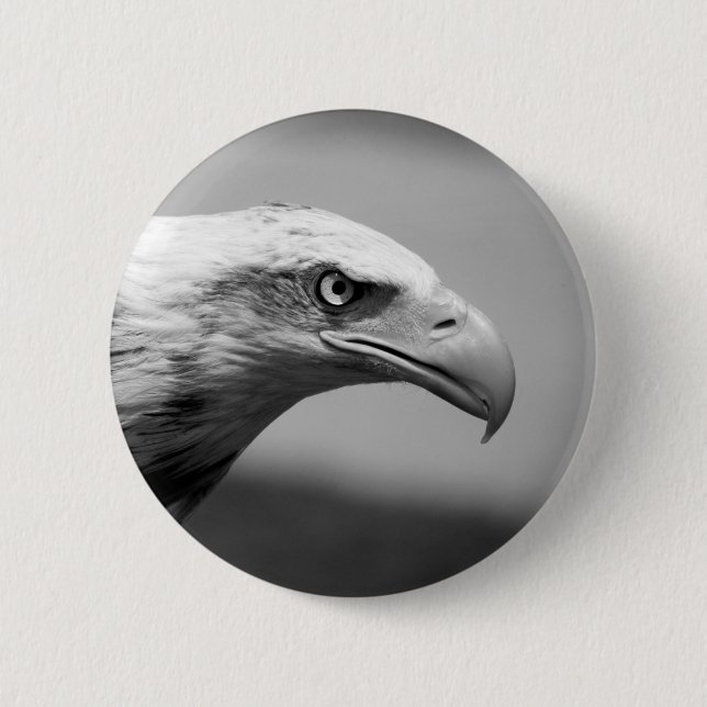Black & White Eagle Eye 6 Cm Round Badge (Front)