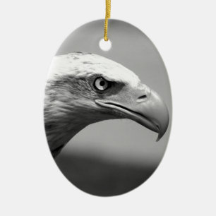 Black & White Eagle Eye Ceramic Tree Decoration