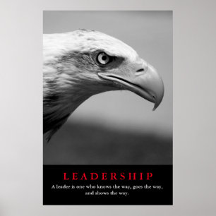 Black & White Eagle Eye Leadership Motivational Poster
