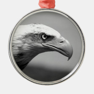 Black & White Eagle Eye Metal Tree Decoration