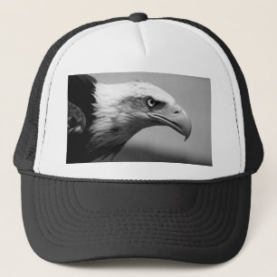Black & White Eagle Eye Trucker Hat