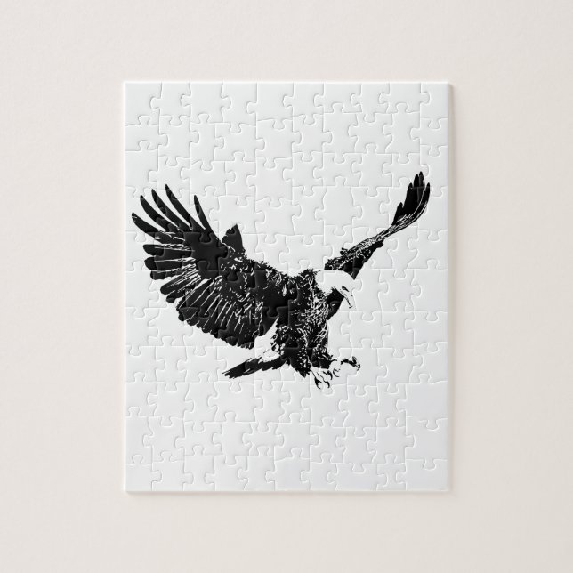 Black & White Eagle Jigsaw Puzzle (Vertical)