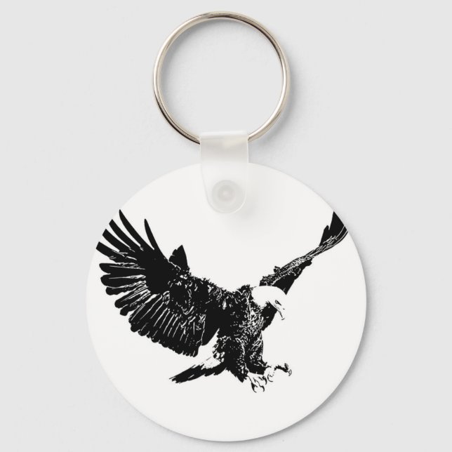 Black & White Eagle Key Ring (Front)