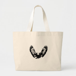 Black & White Eagle Large Tote Bag