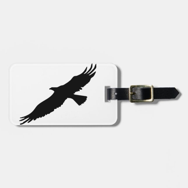 Black & White Eagle Luggage Tag (Front Horizontal)