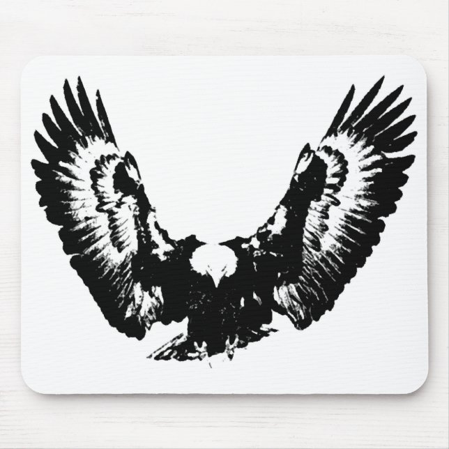 Black & White Eagle Mouse Pad (Front)