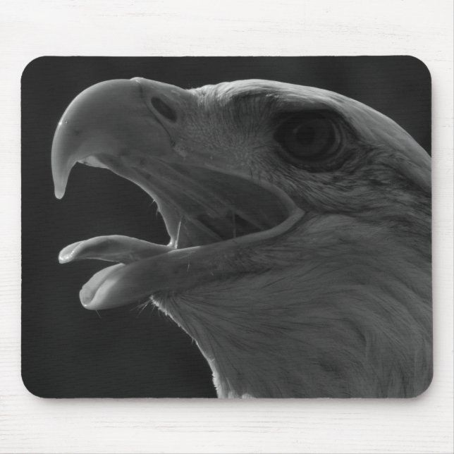 Black & White Eagle Mouse Pad (Front)