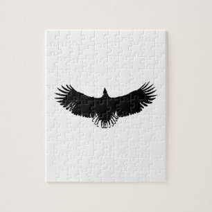 Black & White Eagle Silhouette Jigsaw Puzzle