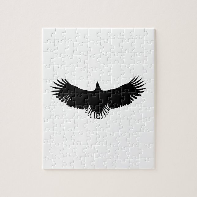 Black & White Eagle Silhouette Jigsaw Puzzle (Vertical)