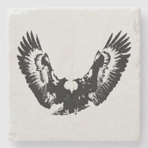 Black & White Eagle Stone Coaster