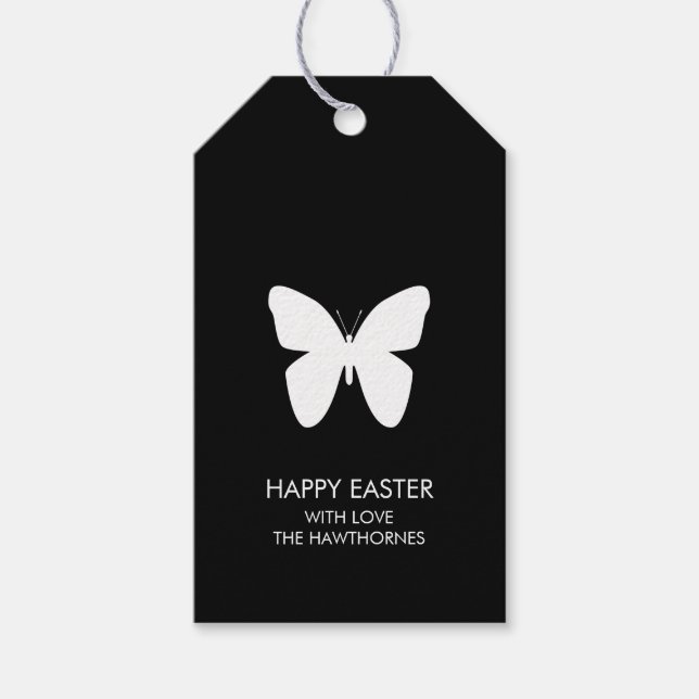 Black & White Easter Gift Tags (Front)