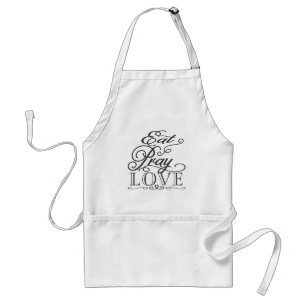 Black & White Eat Pray Love Cooking Apron