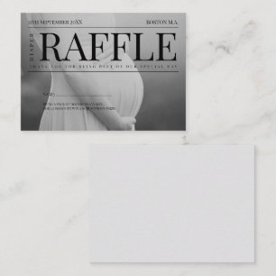 Black White Editorial Baby Shower Diaper Raffle Enclosure Card