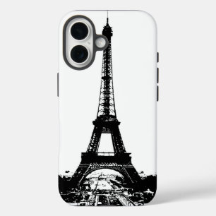 Black & White Eiffel Tower iPhone 16 Case