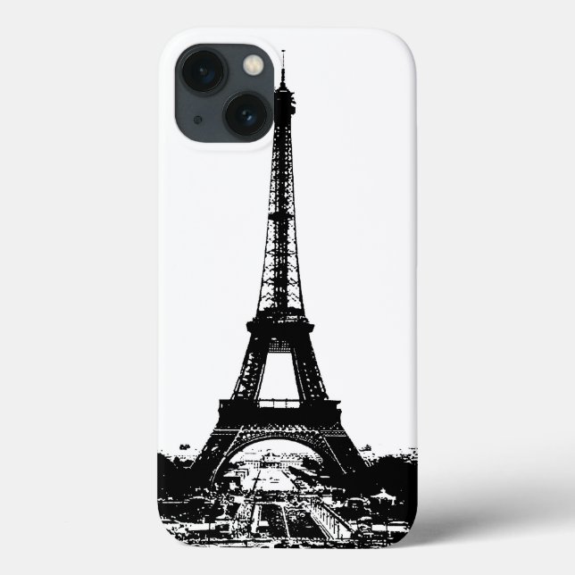 Black & White Eiffel Tower Case-Mate iPhone Case (Back)
