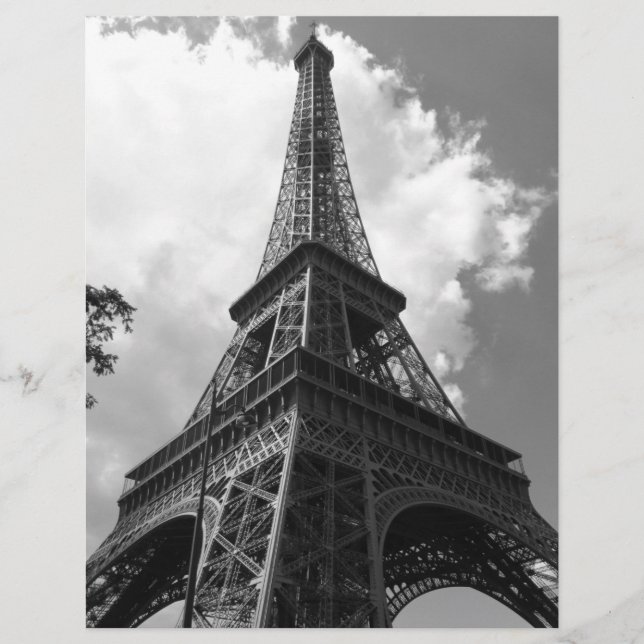 Black & White Eiffel Tower in Paris (Front)