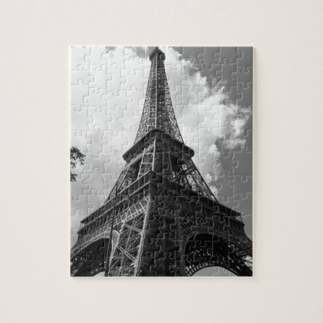 Black & White Eiffel Tower in Paris Jigsaw Puzzle (Vertical)