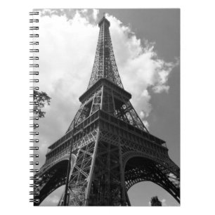 Black & White Eiffel Tower in Paris Notebook