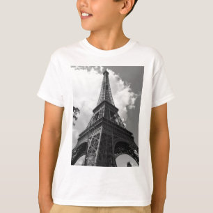 Black & White Eiffel Tower in Paris T-Shirt