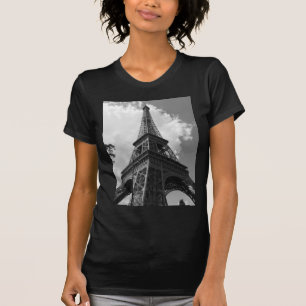 Black & White Eiffel Tower in Paris T-Shirt