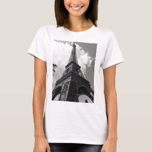 Black & White Eiffel Tower in Paris T-Shirt