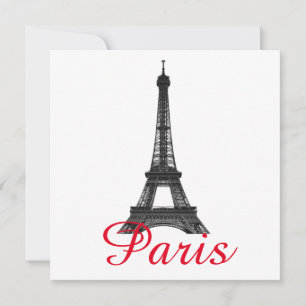 Black White Eiffel Tower Paris City Travel Card