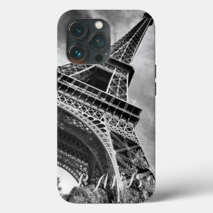 Black & White Eiffel Tower Paris Europe iPhone 13 Pro Case
