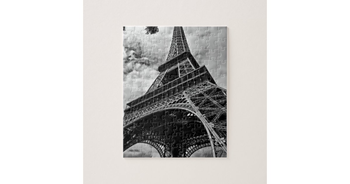 Black White Eiffel Tower Paris Europe Travel Jigsaw Puzzle ...
