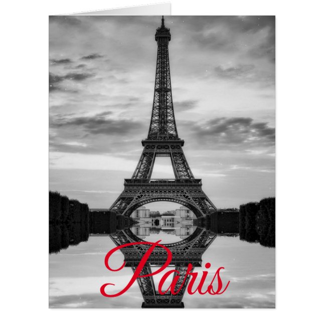 Black White Eiffel Tower Paris European Travel (Front)