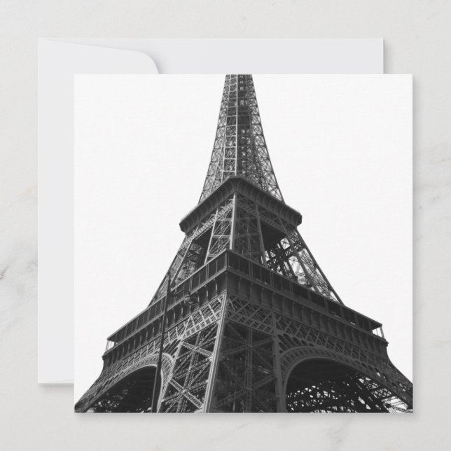 Black & White Eiffel Tower Paris European Travel Holiday Card (Front)