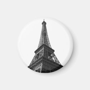 Black & White Eiffel Tower Paris European Travel Magnet