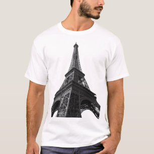 Black & White Eiffel Tower Paris European Travel T-Shirt