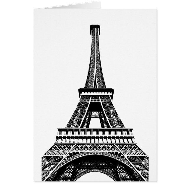 Black white Eiffel Tower Paris France Art Artwork (Front)