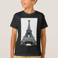 Black white Eiffel Tower Paris France Art Artwork