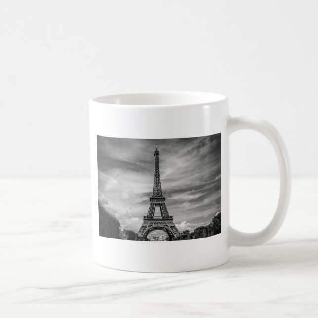 Black & White Eiffel Tower Paris France Coffee Mug (Right)