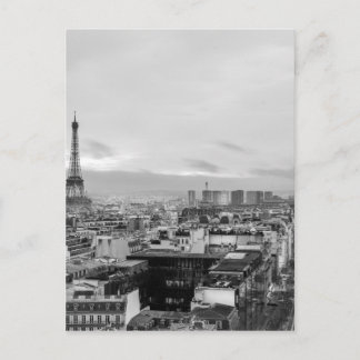 Black&White: Eiffel Tower, Paris, France Postcard