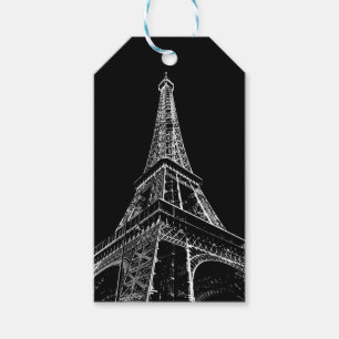 Black White Eiffel Tower Paris Travel Vintage  Gift Tags