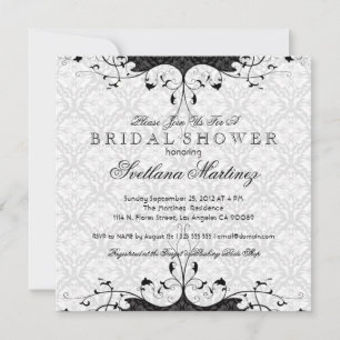 Black & White Elegant Bridal Shower Invite