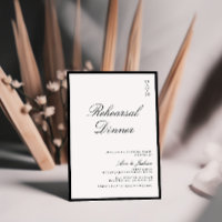 Black & White Elegant Calligraphy Rehearsal Dinner
