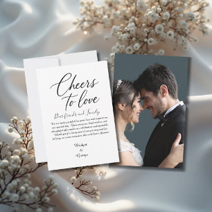 black & white elegant charming script & Photo Thank You Card