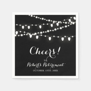 Black & White   Elegant Classic Retirement Party Napkin