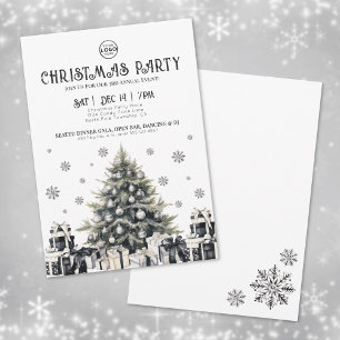 Black White Elegant Company Christmas Party Invitation