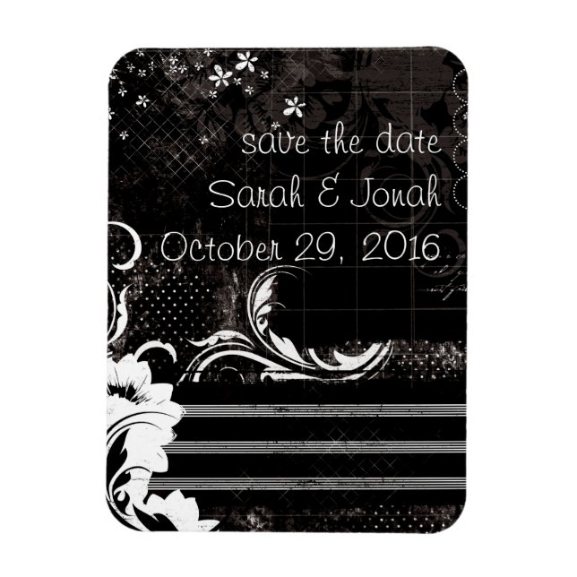 Black White Elegant Flexible Magnet (Vertical)