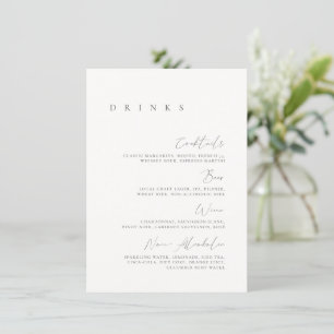 Black & White Elegant Minimal Wedding Drink Menu