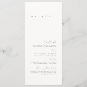 Black & White Elegant Minimal Wedding Drink Menu